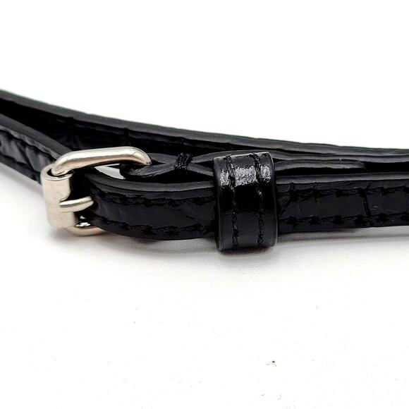 BALENCIAGA Black Calfskin Logo Crocodile Embossed Mini Ville Top Handle Bag XXS - Picture 4 of 16